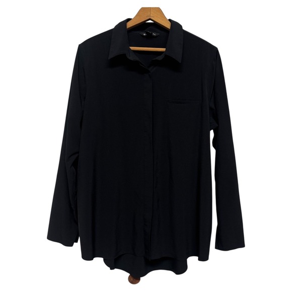 Athleta Tops - Athleta Urbanite Top 2.0 Black Long Sleeve Button Up Shirt Women's Size L